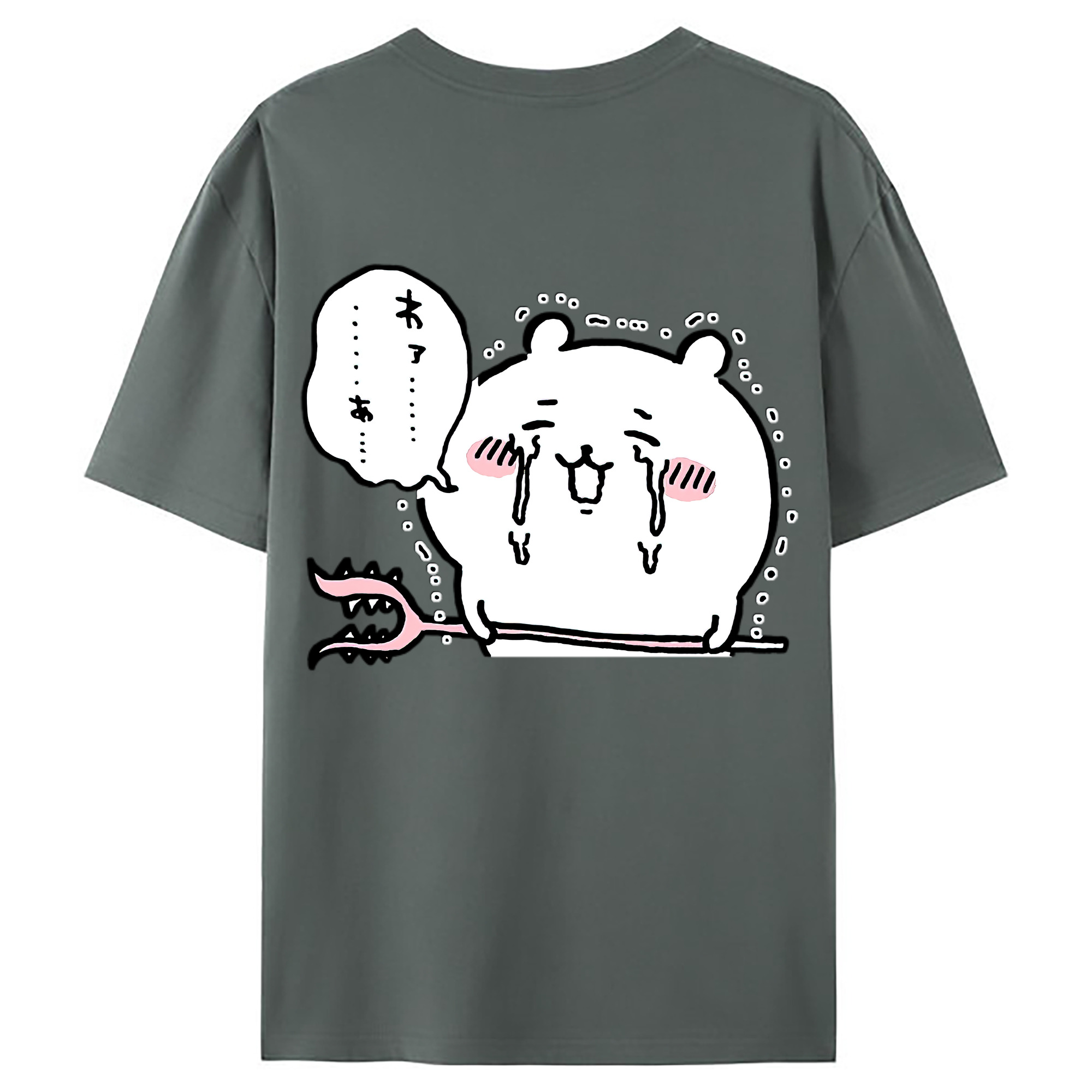 （画像用） ちいかわ ちいかわ Chii-kawa chiikawa 綿100％ メンズ半袖Tシャツ（バックプリント） 通気性